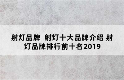 射灯品牌  射灯十大品牌介绍 射灯品牌排行前十名2019